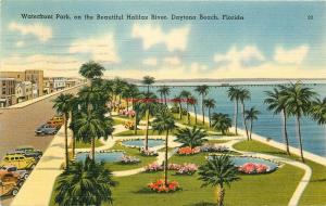 FL, Daytona Beach, Florida, Waterfront Park, Postmark 1941, Tichnor