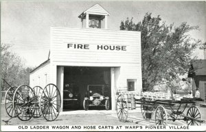 Old Ladder Wagon Harold Warp Pioneer VIllage Minden NE Vtg Chrome Postcard P9