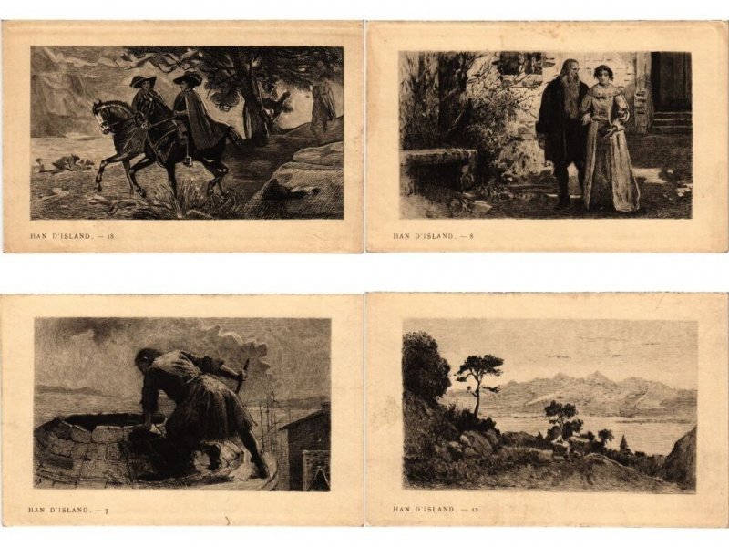 VICTOR HUGO WRITER Han D'Island 28 Vintage Postcards pre-1940 (L6574)