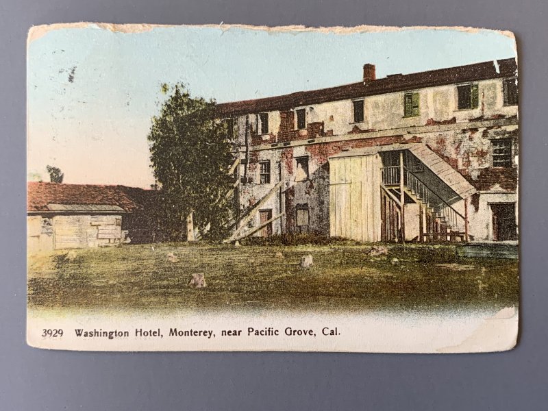 Washington Hotel Monterey CA Litho Postcard A1145085830