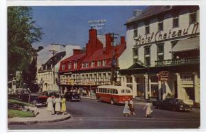 Place d'Armes Ste Anne St Bus Cars Quebec Canada 1950s postcard