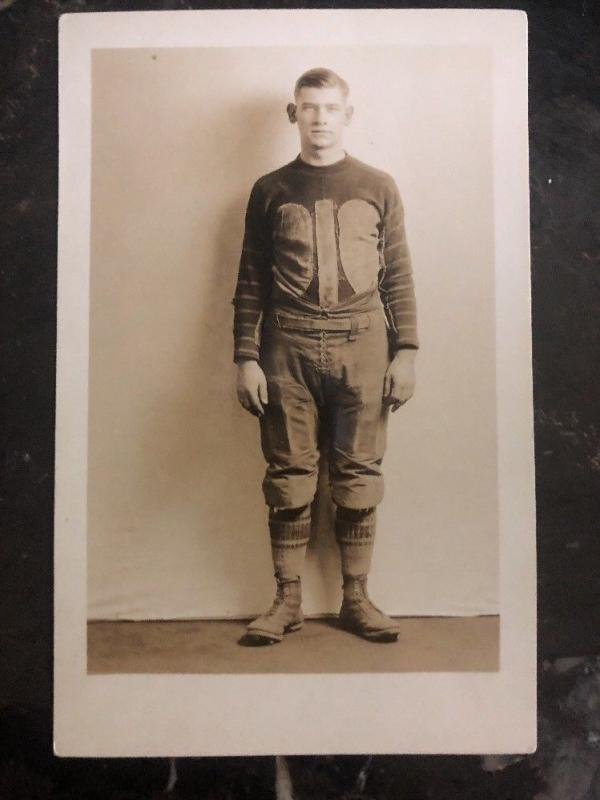 Mint USA RPPC Postcard Football Player