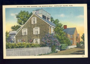 Nantucket, Massachusetts/MA Postcard, Old Home With Widow's Walk Cape Cod