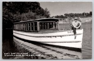 Wisconsin Dells Captain Don Saunders Guide Since 1925 Real Photo Postcard J26