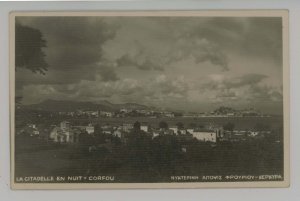 Greece - Corfou.The Citadel at Night   RPPC