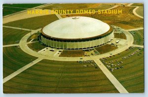 Houston Texas Postcard Harris County Domed Stadium Baseball Football Sports 1966