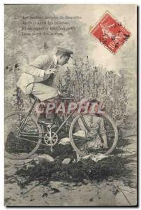 Postcard Old Bike Cycle Cycling Female Male