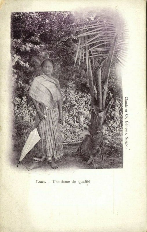 indochina, LAOS, Une Dame de Qualité, Native Woman (1899) Postcard