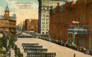 NY - Syracuse. Clinton Square, Inspection of Police