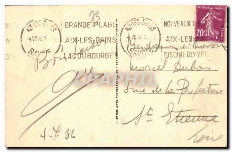 Postcard Old Lake Bourget Chateau de Chatillon