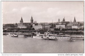 Germany Mainz Blick auf die Dampferanlegestelle 1955 Photo