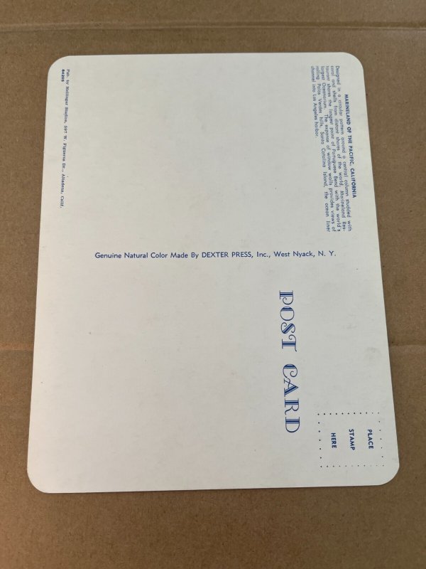 LARGE 7 1/8X5 1/2 UNUSED PC MARINELAND OF THE PACIFIC, CALIFORNIA