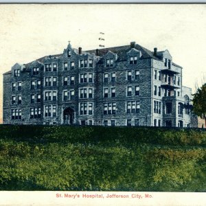 1907 Jefferson City, MO St. Mary's Hospital Hand Color Litho-Chrome Postcard A21