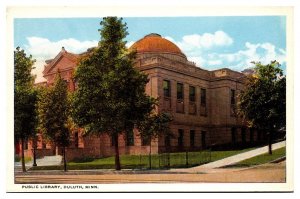 Antique Public Library, Street Scene, Duluth, MN Postcard