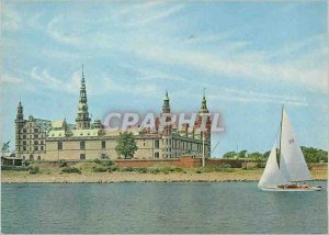 Modern Postcard Kronborg Castle Elsinore Denmark Boat