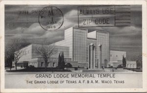 Grand Lodge Memorial Temple Waco TX Postcard PC424
