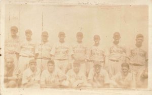 c1924-49 RPPC Baseball Team Whiteshaw Cleaners Real Photo P308 