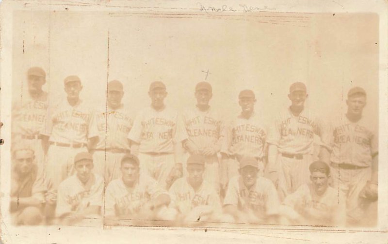 c1924-49 RPPC Baseball Team Whiteshaw Cleaners Real Photo P308 