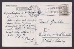 Vintage postcard DENMARK Copenhagen Hotel Terminus