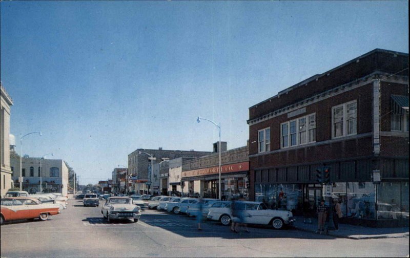 El Dorado Arkansas AR Classic 1950s Cars Street Scene Vintage Postcard