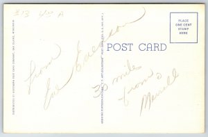 Antigo Wisconsin~Junior & Vocational High Schools Multi-View~Vtg Linen Postcard