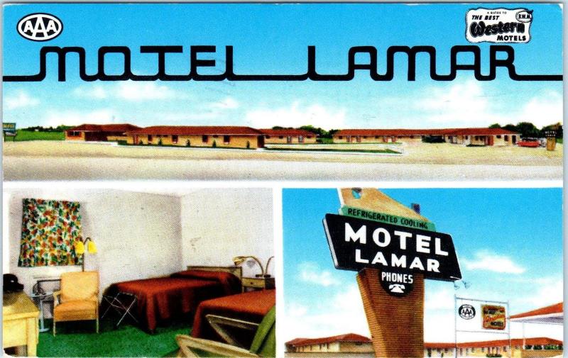 LAMAR, CO Colorado    MOTEL LAMAR  1955   Roadside  Multiview  Postcard