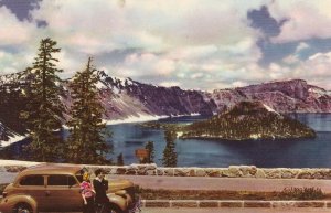 Vtg Postcard 1941 Union Oil 76 Natural  Color Scenes Postcard #84 CRATER LAKE