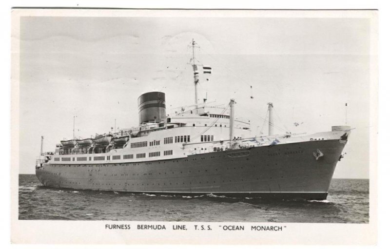 RPPC ship Postcard Furness Bermuda Line TSS Ocean Monarch 1953