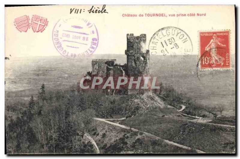 Old Postcard Chateau de Tournoel taking view North Coast