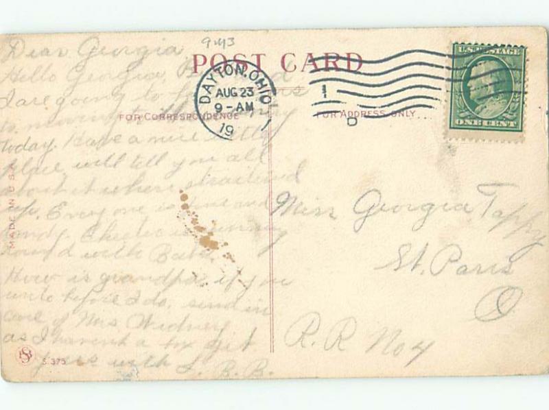 Pre-Linen Risque signed DWIG - PRETTY WOMAN FIGHTS OFF MAN AB7655