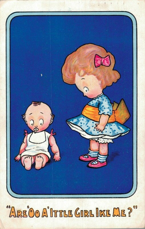 Are You A Little Girl Like Me? Cute Kids Vintage Postcard 06.53