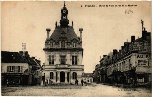 CPA FISMES - Hotel de Ville et rue de la Huchette (490547)