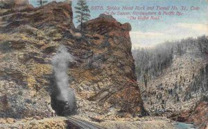 DN&P Railroad Train Moffat Road Tunnel 31 Sphinx Rock Colorado 1910c postcard