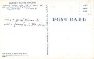 Fort Pierce Florida Simonsen's Seafood Restaurant Vintage Postcard AA22990