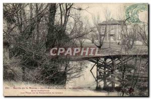 Banks of the Marne Old Postcard Pointe Saint Maur of & # 39ile Machefar Quai ...