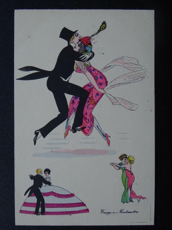 Dance Theme LE TANGO (3) Artist Xavier Sager c1914 Postcard by B.G. Paris 574