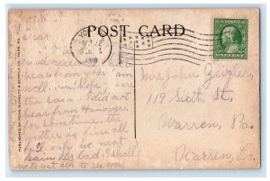 1910 U.S. Post Office Building York Pennsylvania PA, Posted Antique Postcard 