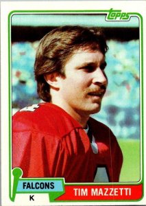 1981 Topps Football Card Tim Mazzetti Atlanta Falcons sk10257