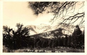 RPPC View of MT. ROSE Nevada Lake Tahoe c1930s Vintage Photo Postcard