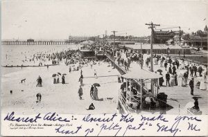 Boardwalk from the Arcade Asbury Park NJ New Jersey c1906 JM Jordan Postcard G33