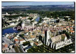 Old Postcard Nogent S Seine Aube Aerial view