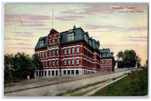 c1950 Ansonia High School Campus Building Dirt Road Street Ansonia CT Postcard