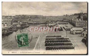 Old Postcard Brest Port War and L Arsenal