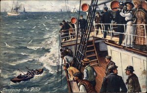 Tuck A Trip to Europe Lifeboat Steamer Steamship c1910 Vintage Postcard