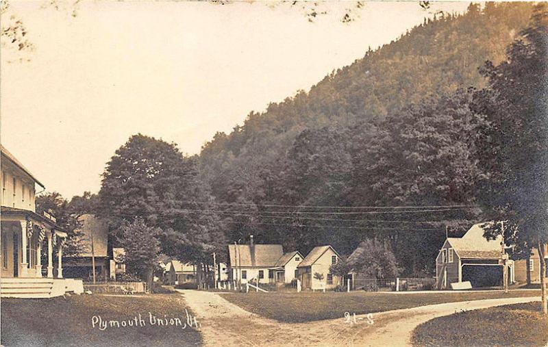 Plymouth Union VT Town View RPPC Postcard