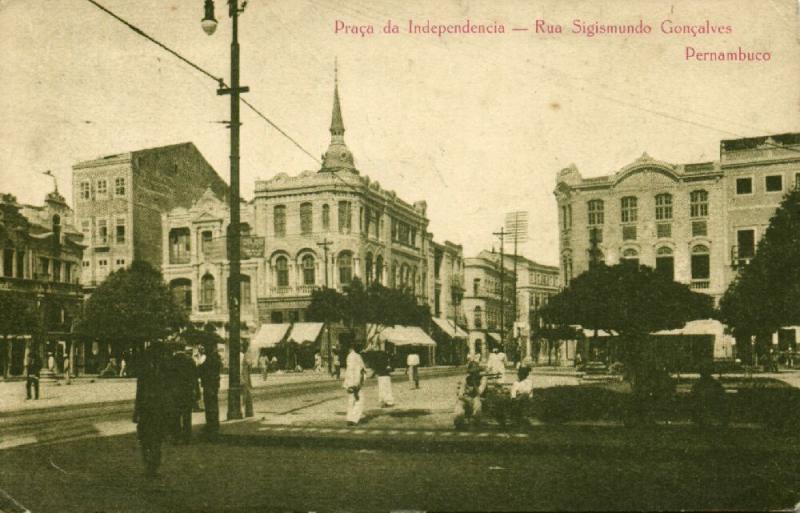 brazil, PERNAMBUCO, Praça da Independencia, Rua Sigismundo Gonçalves (1929)