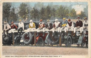 Jockey Rail Birds Watching a Steeplechase Saratoga Springs, New York USA