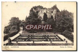 Old Postcard Ruins of Langeais Chateau