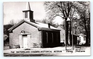 RPPC VEVEY, IN Indiana ~ Switzerland County HISTORICAL MUSUEM c1950s Postcard