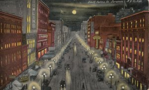 SYRACUSE  New York 1900-10s  South Salina Street  at night